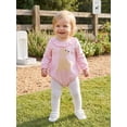 thumbnail image 2 of Baby Girl Fall Clothes Long Sleeve Puppy Plaid Bubble Romper Smocked Outfit, 2 of 9