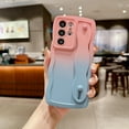 thumbnail image 4 of for Samsung Galaxy S21 Ultra Case with Strap Stand, Cute Gradient Color Wavy S21 Ultra Case with Camera Lens Cover Protect Soft Silicone Bumper Phone Case for Women Men 6.8" (Pink Blue), 4 of 6