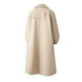thumbnail image 3 of GuzomFashion Mens Winter Coats Mens 50% Wool 50% Polyester Trench Coat - Long Below-Knee, Oversized Lapel & Collar Zipper, M-XXXL Khaki, Warm for Spring/Autumn,Size XL, 3 of 3