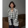 thumbnail image 1 of Camisa Vintage de manga larga para mujer, camisa a cuadros de gran tamaño, moda de otoño e invierno, camisa holgada con solapa y bolsillo, blusa ajustada de estilo coreano, 1 of 5