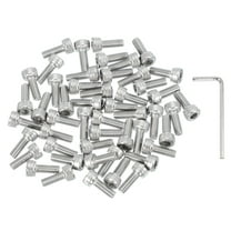 Uxcell 50 Pcs M4 x 10mm Hex Socket Head Cap Screws Bolts, 304 Stainless Steel Screws with Wrench