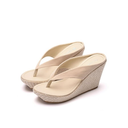 

Avamo Flip Flops for Women Ladies Fashion Platform Thong Sandals For Beach/Indoor Outdoor