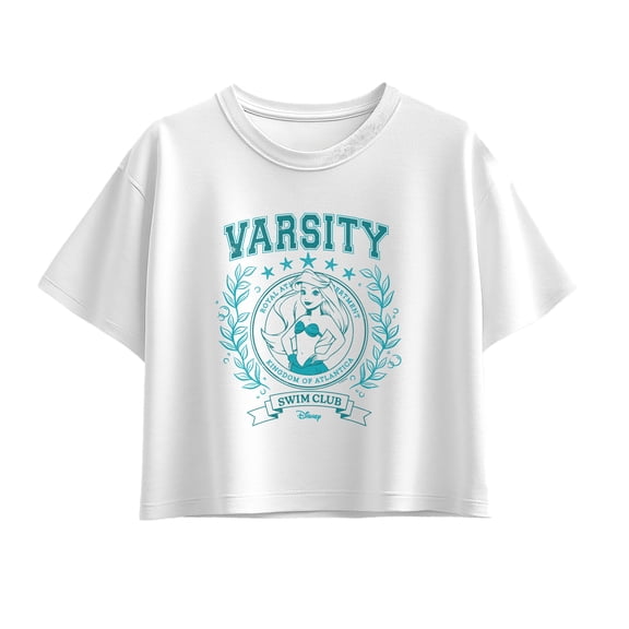 Disney - Ariel Varsity Swim Club Short Sleeve Boxy Graphic T-Shirt