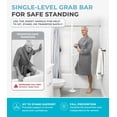 thumbnail image 3 of Stander Wonder Pole with Rotating Single Grab Bar, Tension Mounted Floor to Ceiling Transfer Pole for Seniors & Elderly Adults, No-Drill Support Rail with Assist Handle for Home & Bath Safety, White, 3 of 10