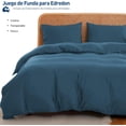 thumbnail image 3 of Juego de Funda Duvet Bluelander para Edredón King Size Diseño Liso Azul, 3 of 6
