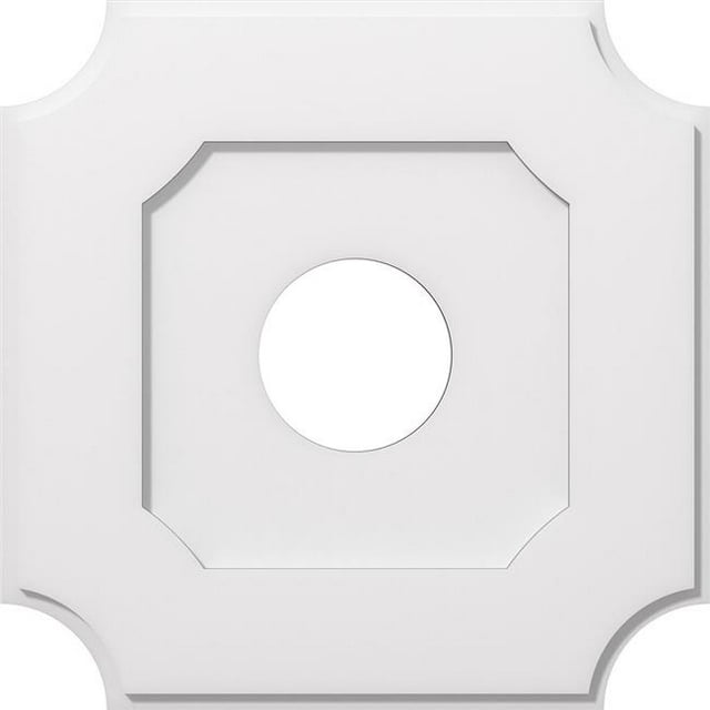 Ekena Millwork CMP22LE-06000 22 in. OD x 6 in. ID Square Locke Architectural Grade PVC Contemporary Ceiling Medallion
