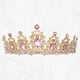 thumbnail image 5 of Tiara de corona de diamantes de imitación para Mujeres Unique Bargains Tono dorado rosa claro, 5 of 7