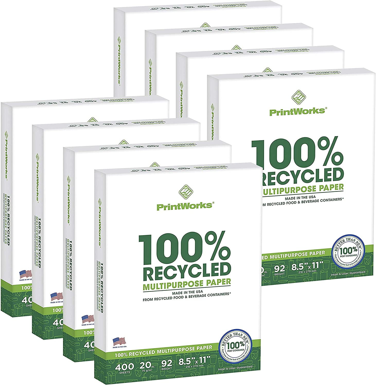 Printworks 100 Percent Recycled Multipurpose Paper, 20 Pound, 92 Bright