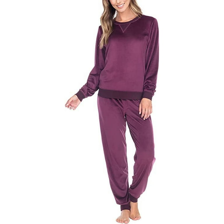 Honeydew Ladies Velour Lounge Set Wildberry Medium
