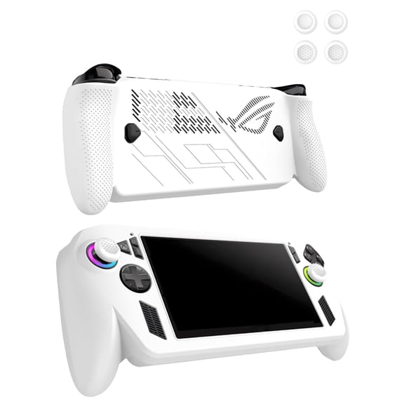 Uberwith for ROG Xbox Ally X/ Ally (2025) 7" Silicone Grip Case – Shockproof Non-Slip Full Protective Cover with Kickstand, Anti-Scratch Drop Protection Gaming Console Case (White)