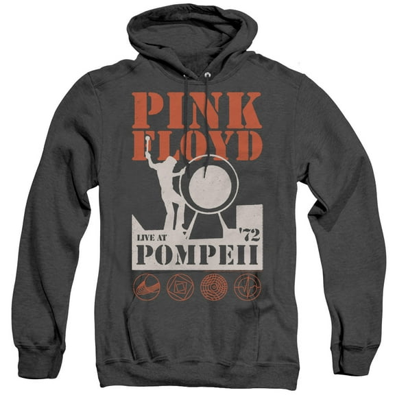 Pink Floyd Pompeii Adult Heather Hoodie Sweatshirt Black