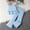 Blue, variant on SGFCWSX Girls 2 Piece Outfits Ruffle Strap Peplum Top and Flare Pants Summer Casual Clothes Set Hot Pink Size 5T