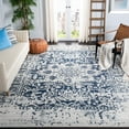 thumbnail image 2 of Safavieh Madison Collection MAD603G Oriental Snowflake Medallion Distressed Non-Shedding Dining Room Entryway Foyer Living Room Bedroom Area Rug, 5'3" x 5'3" Round, Silver / Ivory, 2 of 2