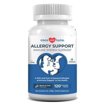 UPC: 0697478183610 | Coco and Luna Allergy Supplement for Dogs – 120 Chewable Tablets
