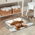 thumbnail image 2 of FJPT Cute Cow In Bathtub Non Slip Flannel Floor Mat Kitchen Mat For Bathroom Kitchen Bedroom Decor 24x16 inch, 2 of 5