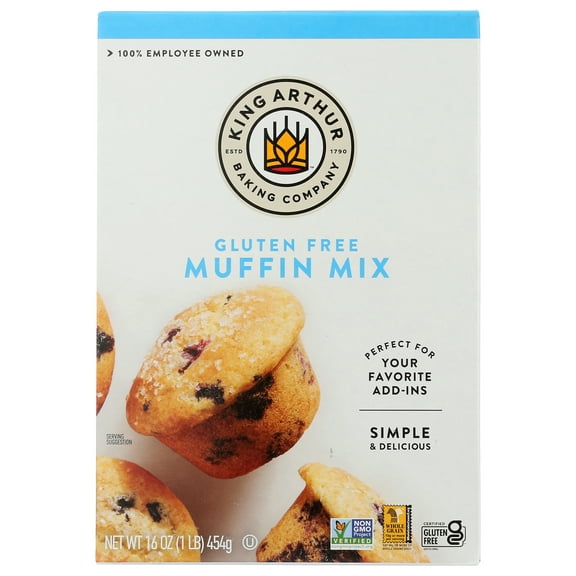 Pack of 6, King Arthur Gluten-Free Muffin Mix, 16 oz