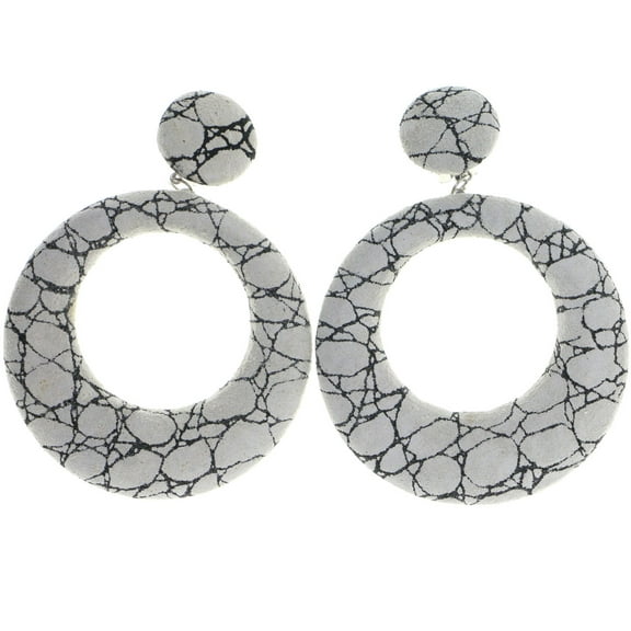 Mi Amore Marble Clip-On-Earrings Gray/Black