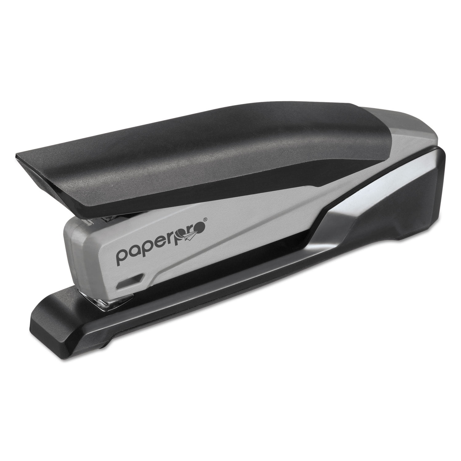 Stanley Bostitch Ez Squeeze Three-hole Punch, 20-Sheet Capacity, Black/silver