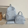 thumbnail image 3 of Polka Dot Bow School Backpack Set, Water Resistant Backpack with Pendant, Heavy Duty Bookbag for Travel Work College (Blue), 3 of 10