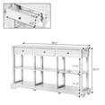thumbnail image 5 of Tcbosik 58.2" Console Table, Entryway Table with Storage, Behind Couch Table with Open Shelves and 3 Drawers, Sofa Table for Living Room, Hallway, Foyer, Vintage White, 5 of 9