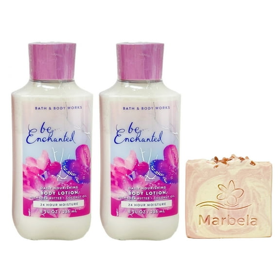 Bath & Body Works Be Enchanted 2 Pack Body Lotion Bundle with a Himalayan Salts Springs Bar Soap - Full Size