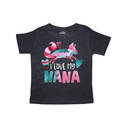 

Inktastic I Love My Nana Pink and Blue Fox with Hearts Gift Toddler Boy or Toddler Girl T-Shirt