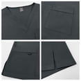 thumbnail image 3 of VV AVEORS Scrubs For Women Set Medical Uniform Stretch Short Sleeve Vneck Top & Straight Leg Pants With Mutli Pockets Gray S, 3 of 5