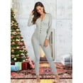 thumbnail image 4 of ANLIQI Women's Cotton Thermal Underwear Union Suits Long Henley Onesies Base Layer(Grey,M), 4 of 7