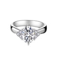 thumbnail image 5 of Anillo de compromiso abierto de moissanita con piedra Sansheng de estilo coreano y seis garras de diamante micro de 1 quilate, regalo de plata esterlina, 5 of 5