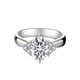 thumbnail image 2 of Anillo de compromiso abierto de moissanita con piedra Sansheng de estilo coreano y seis garras de diamante micro de 1 quilate, regalo de plata esterlina, 2 of 5