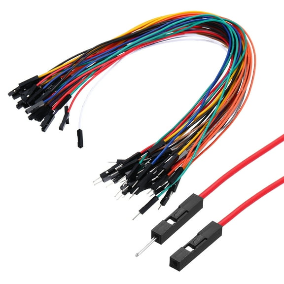 Male to Female 1Pin Breadboard Jumper Wire 2.54mm Pitch Cable 30cm 40 Pcs