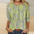 thumbnail image 2 of Besolor Hauts pour Femmes Manches 3/4 Tunique Décontractée Col Rond T-Shirt Basique pour Entraînement Mignon pour Femmes, 2 of 3