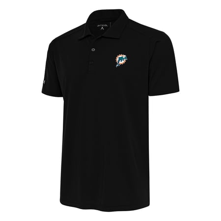 Men s Antigua Black Miami Dolphins Team Logo Throwback Tribute Polo