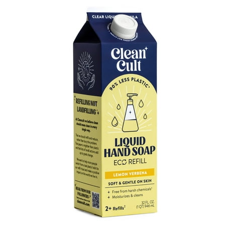 Cleancult Liquid Hand Soap Refill, Nature-Inspired Ingredients, Lemon Verbena Scent, 32 oz