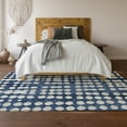 thumbnail image 6 of HomeRoots 669130 8 x 10 ft. Navy Blue & Ivory Polka Dot Transitional Washable Machine Made Rectangle Area Rug with UV Protection, 6 of 9