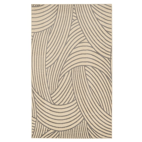 Capri Binya Rug 43 x 73 Bone Light Grey 100% Polypropylene Transitional Style