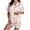 Light Pink1, variant on Wang6 Women's Satin Pajamas Sets with Shorts 2 Pieces Plus Size Pjs Sets Soft Short Sleeve V Neck Button Shirts Cute Floral Printed Sleepwear Loungewear Sets Red XL