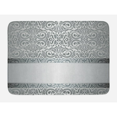 - Damask Bath Mat, Baroque Damask Curves Rococo Style Motifs Floral Renaissance Revival Design, Non-Slip Plush Mat Bathroom Kitchen Laundry Room Decor, 29.5 X 17.5 Inches, Grey Pale Grey, Ambesonne