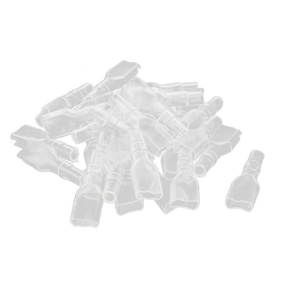 Unique Bargains 6.3mm Female Spade Wire Terminal Connector Insulated Cap Sleeve Cover 30Pcs