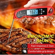 Red Digital Meat Thermometer, Instant Read TP67 Waterproof  Kitchen  Tool with Backlight LCD & 4.6" Long Folding Probe Fast Calibration for Food Cooking Grilling BBQ
