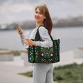 thumbnail image 3 of Rocae Roosters and Flowers for Travel Shoulder Bag Top Handle Handbag with Yoga Mat Buckle for Gym, Work, Travel, 3 of 7