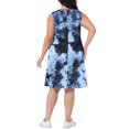 thumbnail image 3 of Vestido de verano sin mangas de talla grande para mujer Agnes Orinda, con cuello redondo, midi, de playa, con bolsillos, 3X, negro y gris, 3 of 5