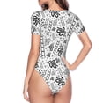 thumbnail image 4 of Naloa Hand Drawn Snake Women's Short-Sleeved Onesie, One-Piece Swimsuit for Parties, dates, clubs - Medium, 4 of 9