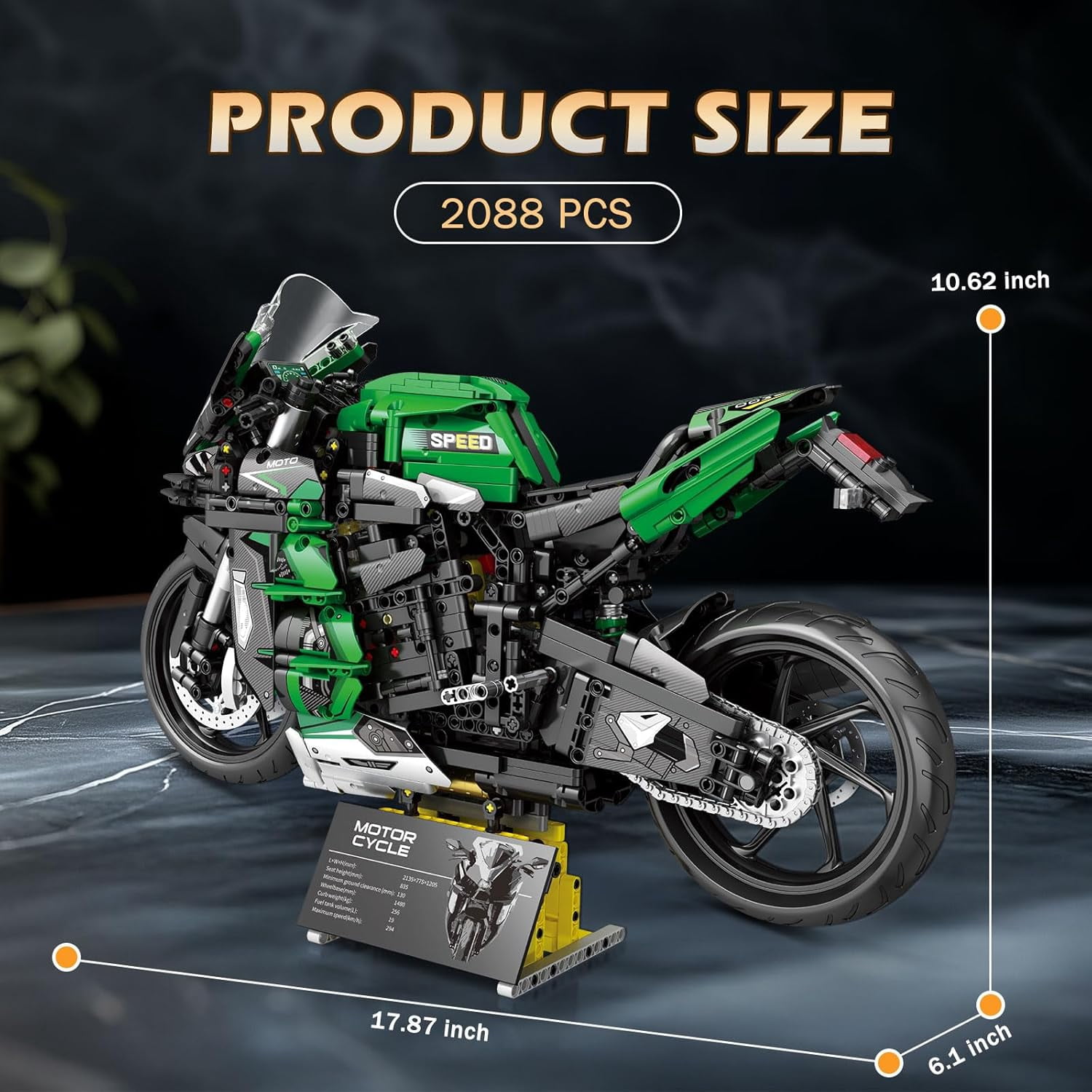 Technic Motorcycle Building Sets for Adults, 1:5 Scale H2 SX SE Motorcycle Bike Model, Cool Technical Motorcycle Car Model Display for Home or Office Decor (2088 PCS)