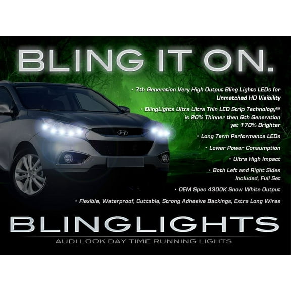 New Hyundai Tucson ix35 LED DRL Head Light Strips Daytime Running Lamp Kit