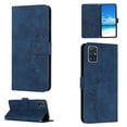 thumbnail image 1 of For Samsung A71 Case 5G Wallet Cover, PU Leather Kickstand Credit Card Pocket Slots Wrist Strap Magnetic Folio Heart Patterned Embossed Flip Cover for Samsung Galaxy A71 5G, Blue, 1 of 11