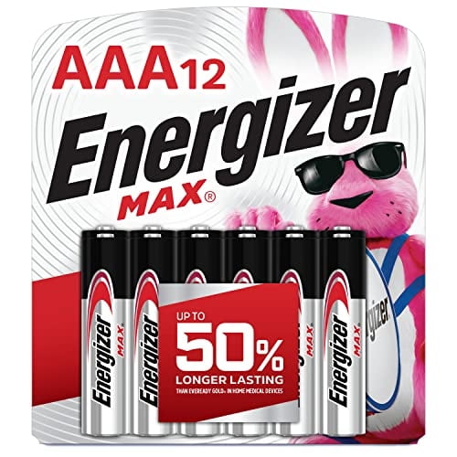 Pilas AAA Energizer, alcalinas máximas de triple A, 12 unida