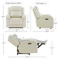 thumbnail image 6 of CHITA Genuine Leather Power Recliner Chair with Adjustable Headrest, Cream, 6 of 17