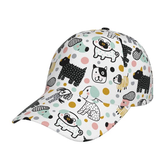 Vsdgher Funny Puppy Print Classic Low Profile Baseball Cap Golf Dad Hat Adjustable Hats Men Women Unconstructed Cap