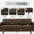 thumbnail image 6 of LeisureMod Chester Modern Faux Sofa in Taupe Leather, 6 of 11